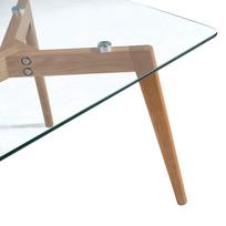 stalas 120 x 60 - Kavos staliukas Home4you Helena Transparent/Wood, 1200x600x400 mm - 2 nuotrauka