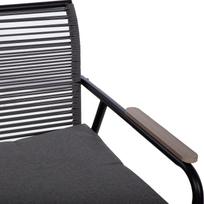 lauko baldai senukai - Lauko baldų komplektas MACOS Sofa, stalas ir 2 kėdės Pilka/Juoda - 4 nuotrauka