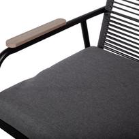 lauko baldai senukai - Lauko baldų komplektas MACOS Sofa, stalas ir 2 kėdės Pilka/Juoda - 5 nuotrauka