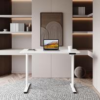 stalas 120x60 - Home4you Ergo Light Reguliuojamo aukščio stalas su 1 varikliu 120x60 cm Baltas (White) - 3 nuotrauka