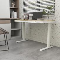 staliukas juoda koja - Kompiuterio stalas reguliuojamo aukščio Home4you Ergo, juodas - 2 nuotrauka