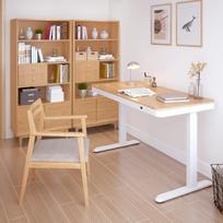 staliukas juoda koja - Kompiuterio stalas reguliuojamo aukščio Home4you Ergo, juodas - 4 nuotrauka