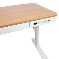 staliukas juoda koja - Kompiuterio stalas reguliuojamo aukščio Home4you Ergo, juodas - 8 nuotrauka