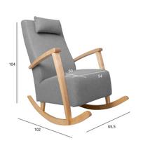 supamas fotelis - Supamasis krėslas Home4you Venla 15613, pilkas, 65.5 cm x 102 cm x 104 cm - 6 nuotrauka