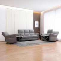 recliner sofa - Sofa-reglaineris Home4You DAMIKA, 3-vietė, pilka (Grey) - 4 nuotrauka