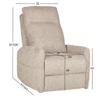 foteliai su masazo funkcija - Fotelis-reglaineris Home4you Katy 14196, pilkas (Gray) - 3 nuotrauka