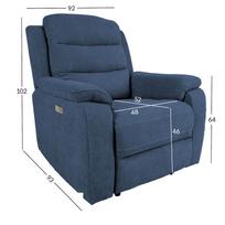 fotelis reglaineris - Fotelis Home4you Mimi 14094, mėlynas, 92 cm x 93 cm x 102 cm - 2 nuotrauka
