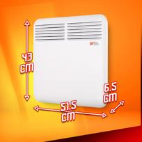 konvektoriai - Sieninis konvektorinis šildytuvas Warm tech 1000 W su elektriniu termostatu - 2 nuotrauka