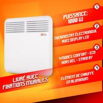 konvektoriai - Sieninis konvektorinis šildytuvas Warm tech 1000 W su elektriniu termostatu - 4 nuotrauka