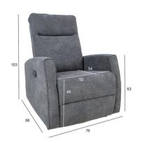 senukai foteliai - Atlošiamas krėslas Home4you Eddy 13850, mėlynas, 96 cm x 76 cm x 103 cm - 2 nuotrauka