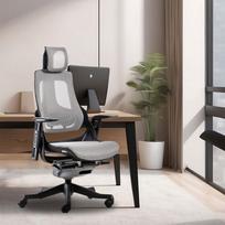 tasai 70 70 - Home4You WAU darbo kėdė su plačiu atlošu, Pilka (Grey) - 2 nuotrauka