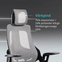 tasai 70 70 - Home4You WAU darbo kėdė su plačiu atlošu, Pilka (Grey) - 4 nuotrauka