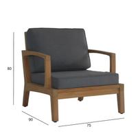 lauko kede kreslas fotelis - Lauko kėdė Home4you Maldive 13606, ruda/tamsiai pilka, 90 cm x 75 cm x 80 cm - 7 nuotrauka