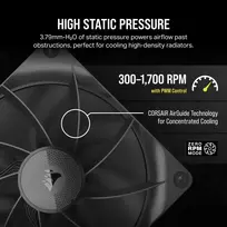 corsair icue - Corsair iCUE LINK RX140 140 mm Juodas (Black) Ventiliatorius - 2 nuotrauka