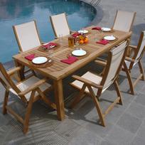 tikmedis - Lauko stalas Home4you Bali, medžio, 220 cm x 100 cm x 75 cm - 3 nuotrauka