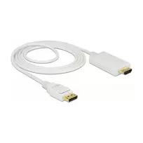 displayport 2.1 kabelis - Delock DisplayPort 1.2 Male to HDMI-A Male Passive 2m White - 2 nuotrauka