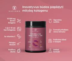 sapiens - SAPIENS hidrolizuotas kolagenas 10 000, pasiflorų skonio, 330 g - 5 nuotrauka