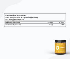 sapiens - SAPIENS VITAMINO D3 guminukai, 60 guminukų - 3 nuotrauka