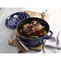 la cocotte - Staub La Cocotte apvalus ketaus puodas 24 cm, 3.8 l, mėlynas (Blue) - 3 nuotrauka