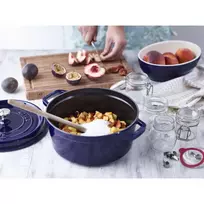 la cocotte - Staub La Cocotte apvalus ketaus puodas 24 cm, 3.8 l, mėlynas (Blue) - 4 nuotrauka