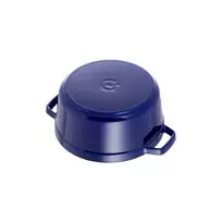 la cocotte - Staub La Cocotte apvalus ketaus puodas 24 cm, 3.8 l, mėlynas (Blue) - 6 nuotrauka