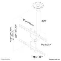 senukai televizoriai - NewStar FPMA-C400 Ceiling Mount 22-52" Silver - 2 nuotrauka