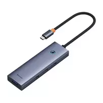 usb c kabelis - 4in1 Hub Baseus UltraJoy USB-C iki USB 3.0 (pilka erdvė) - 5 nuotrauka