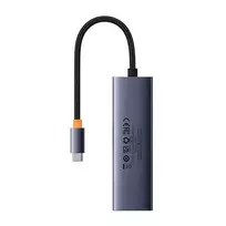 usb c kabelis - 4in1 Hub Baseus UltraJoy USB-C iki USB 3.0 (pilka erdvė) - 7 nuotrauka