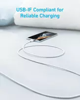 usb c a - Anker 322 USB-A to USB-C kabelis 0,9 m Baltas (White) - 2 nuotrauka