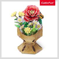 3d puzzle - CubicFun 3D dėlionė Kamelijų gėlių puokštė W3302H 33020 - 3 nuotrauka