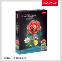 3d puzzle - CubicFun 3D dėlionė Kamelijų gėlių puokštė W3302H 33020 - 4 nuotrauka
