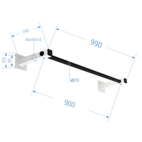sanro sports - Prie sienos montuojamas skersinis SANRO LM-2 Juodas (Black) - 2 nuotrauka
