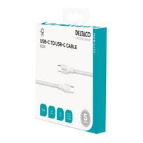 2 5 1 1m - DELTACO USB-C - USB-C, 5Gbit / s, 5A, 1M, baltas / USBC-1502M - 3 nuotrauka