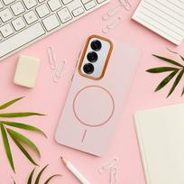 deklas magsafe samsung - Oem FRAME MAG COVER dėklas Samsung Galaxy A52 5G / A52 LTE (4G) / A52s 5G Pudrinė rožinė (Powder Pink) - 4 nuotrauka