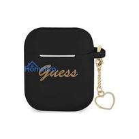 airpods deklas guess - Guess Silicone Charm Cover for Airpods 1/ 2 Black - 3 nuotrauka