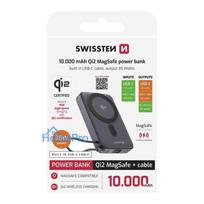magsafe baterija - Swissten Qi2 MagSafe Power Bank 10000mAh, 15W, USB-C, juodas (black) - 4 nuotrauka