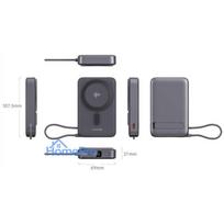 magsafe baterija - Swissten Qi2 MagSafe Power Bank 10000mAh, 15W, USB-C, juodas (black) - 5 nuotrauka