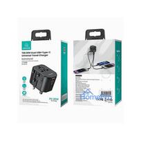 type 2 1 - USAMS T59 4in1 20W USB-C + 2xUSB kelioninis įkroviklis US/AU/EU/UK Juodas (Black) CC179TC01 - 2 nuotrauka