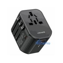 type 2 1 - USAMS T59 4in1 20W USB-C + 2xUSB kelioninis įkroviklis US/AU/EU/UK Juodas (Black) CC179TC01 - 7 nuotrauka