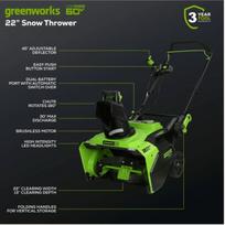 sniego valytuvai - Greenworks 60V gd60st, 56 cm - 9 nuotrauka