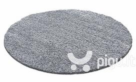 Apvalus NORE Shaggy kilimas Light Grey, 200x200 cm