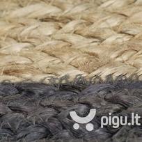 Kilimas, 90cm, džiutas, rankų darbo, su tamsiai pilku kraštu