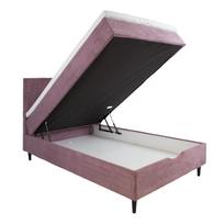 miegamojo lova su ciuziniu - Lova Home4you Laara, 120 x 200 cm, rožinė, su čiužiniu, su grotelėmis - 2 nuotrauka