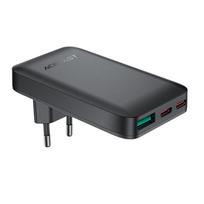 usb c 65w ikroviklis - Acefast A100 65W GaN 2 USB-C+ USB-A įkroviklis Ultra Slim - Juodas (Black) - 2 nuotrauka