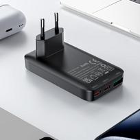 usb c 65w ikroviklis - Acefast A100 65W GaN 2 USB-C+ USB-A įkroviklis Ultra Slim - Juodas (Black) - 3 nuotrauka