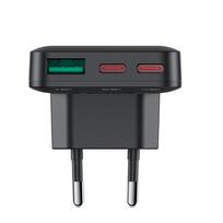 usb c 65w ikroviklis - Acefast A100 65W GaN 2 USB-C+ USB-A įkroviklis Ultra Slim - Juodas (Black) - 8 nuotrauka