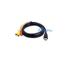 3 rca to 3 rca - Riff HDMI Male to 3RCA Audio & Video Cable 1m Black - 2 nuotrauka