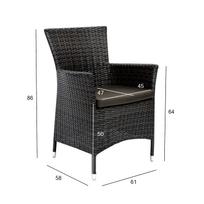 senukai foteliai - Lauko kėdė Home4you Wicker, ruda, 61 cm x 58 cm x 86 cm - 2 nuotrauka