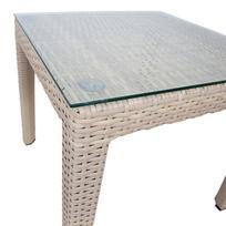 lauko stalai senukai - Lauko stalas Home4you Wicker, smėlio, 50 cm x 50 cm x 45 cm - 2 nuotrauka