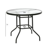 lauko staliukas dublin - Lauko stalas Home4you Dublin Dark Brown, 92 x 92 x 71 cm - 2 nuotrauka